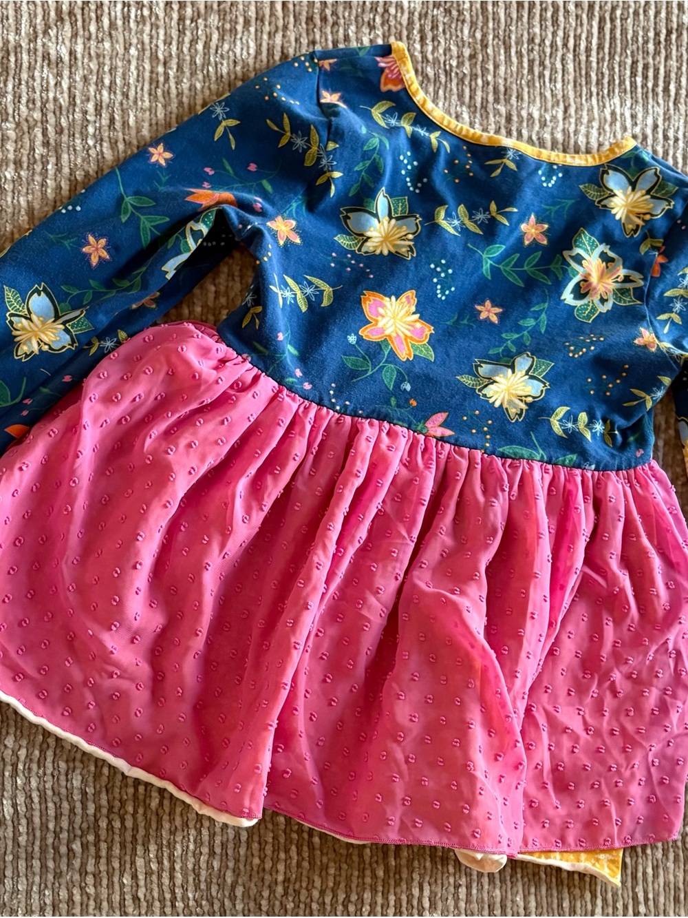 Matilda Jane Girls Floral Navy & Pink Twirl Dress